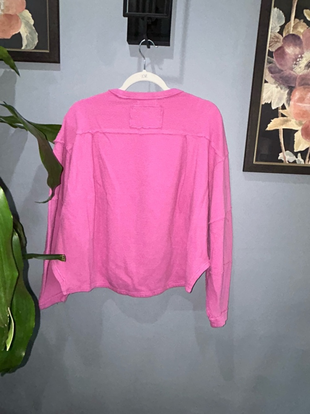 We the Free Pink Crewneck Sweatshirt - Puff Sleeves Medium - Picture 2 of 3